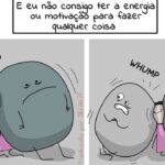 Imagem mostra uma pessoa pressionada por figuras que representam a ansiedade e a depressão, ilustrando como essas condições consomem energia e motivação.